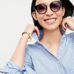 J.Crew Gemstone Embellished Perfect Shirt - Stripe